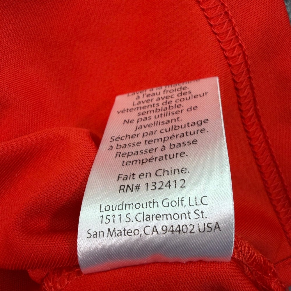 Loudmouth Polo Shirt Mens Extra Large Red Tropical Placket Print Golf Stretch‎ - Picture 6 of 10
